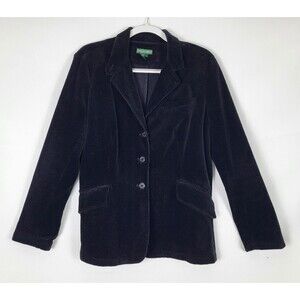 Lauren Jeans Co Ralph Lauren Black Corduroy Jacket Blazer Womens Large